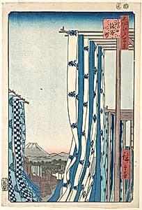 名所江戸百景　神田紺屋町|Dye House at Konya-cho, Kanda by Utagawa Hiroshige