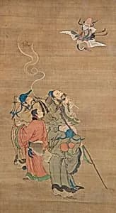 八仙図|Eight Daoist Immortals Welcoming Jurōjin by Unknown Artist