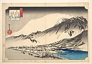 近江八景之内　比良暮雪|Evening Snow on Mount Hira by Utagawa Hiroshige