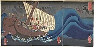 歌川国芳画　「大物の浦平家の亡霊」|Ghosts of the Taira at Daimotsu Bay