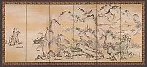 狩野山楽筆 金山西湖図屏風|Jinshan Island and West Lake by Kano Sanraku