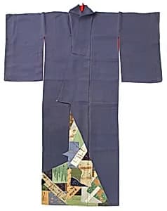 短冊色紙模様着物|Robe with Tanzaku and Shikishi Poem Cards by Unknown Artist