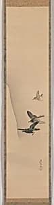 三羽黒鳥図|Three Crows in Flight by Shibata Zeshin