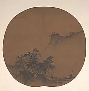南宋 傳夏珪 澤畔疾風圖 團扇|Windswept lakeshore