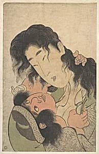喜多川歌麿画 山姥と金太郎|Yamauba Playing with Kintarō by Kitagawa Utamaro