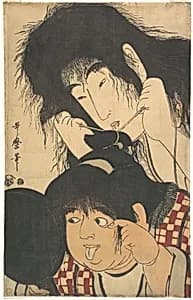 喜多川歌麿画 山姥と金太郎|Yamauba Tying Kintarō’s Topknot by Kitagawa Utamaro