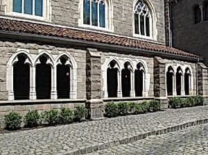 Three Sections of Cloister Arcade by Unknown Artist