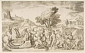 A children's bacchanal with animals by Giulio Bonasone