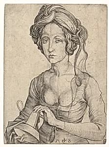 A Foolish Virgin in Half-Figure by Martin Schongauer
