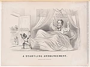 A Startling Announcement by Jefferson Davis|Currier & Ives