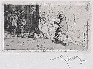 A street in Seville with figures by Mariano Fortuny, 1838–1874