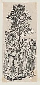 A vendor selling toys by José Guadalupe Posada