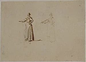 A woman with hand outstretched