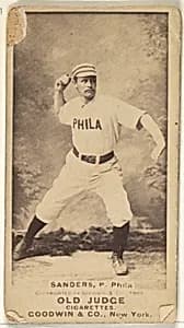 Alexander Bennett "Ben" Sanders, Pitcher, Philadelphia, from the Old Judge series (N172) for Old Judge Cigarettes by Goodwin & Company