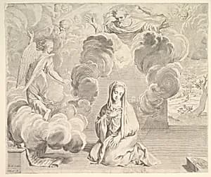 Annunciation by Claude Mellan|Emmanuel-Théodose de La Tour d'Auvergne