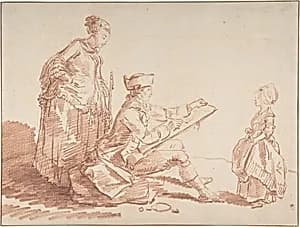 Artist Sketching a Young Girl