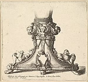 Base of an ornamental cup by Hans Holbein the Younger|Wenceslaus Hollar