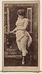 Card Number 231, Hall, from the Actors and Actresses series (N145-2) issued by Duke Sons & Co. to promote Cross Cut Cigarettes by W. Duke, Sons & Co.