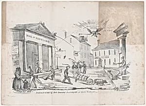 Caricature of a Bank of Maryland Crisis by Crayon|Jack Downing