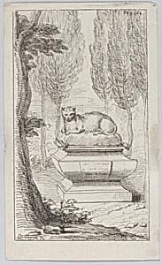 Cat atop a tomb
