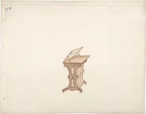 Design for a Bookstand on Casters by Anonymous, British, 19th century