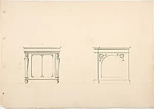 Design for Two Small Cabinets by Anonymous, British, 19th century