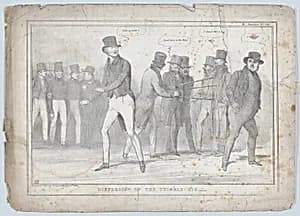 Dispersion of the Thimble Rig by William Lamb, 2nd Viscount Melbourne|Sir Robert Peel|Henry Peter, 1st Baron Brougham and Vaux|Edward George Geoffrey Smith-Stanley, 14th Earl of Derby|Arthur Wellesley, 1st Duke of Wellington|Thomas Spring Rice, 1st Baron Monteagle|Daniel O'Connell|Ernest Augustus I, King of Hanover, Duke of Cumberland|Thomas McLean|Charles Grey, 2nd Earl Grey|Edward John Littleton, 1st Baron Hatherton|John Doyle|Lord John Russell