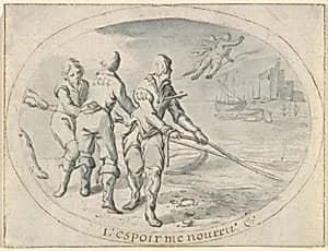 Emblem Drawing ("Hope sustains me")