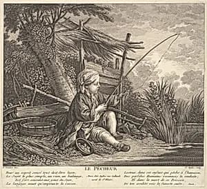 Fisherman by Claude Augustin Duflos le Jeune|François Boucher