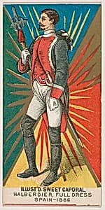 Full Dress, Halberdier, Spain, 1886, from the Military Series (N224) issued by Kinney Tobacco Company to promote Sweet Caporal Cigarettes by Kinney Brothers Tobacco Company