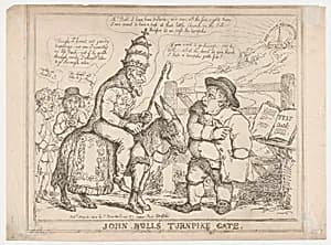 John Bull's Turnpike Gate by Thomas Rowlandson
