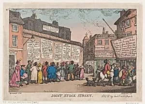 Joint Stock Street by Thomas Tegg|Thomas Rowlandson|George Murgatroyd Woodward