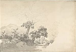 Landscape near Albano and Pallazole by Joseph Rebell