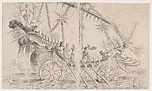 Le Char de l'Amour appelé aussi Le Vausseau d'Artifice (The Ship of Love also called the Ship of Fireworks) by Jacques Callot|Matteo Rosselli