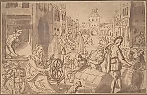 Market Scene by Anonymous, Netherlandish, 16th century