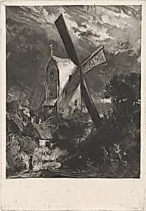 Mill Near Brighton by David Lucas|John Constable