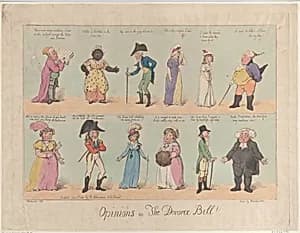 Opinions on The Divorce Bill!! by George Murgatroyd Woodward|Rudolph Ackermann, London|Thomas Rowlandson