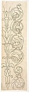 Ornamental drawings (recto) blank (verso) by Anonymous, French, 16th century