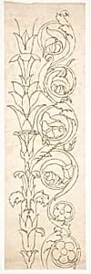 Ornamental drawings (recto) blank (verso) by Anonymous, French, 16th century