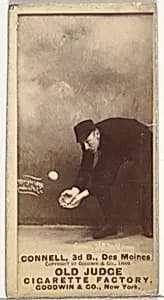 Peter J. Connell, 3rd Base, Des Moines Prohibitionists, from the Old Judge series (N172) for Old Judge Cigarettes by Goodwin & Company