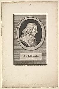 Portrait of Blaise Pascal by Augustin de Saint-Aubin|Augustin Pajou