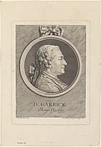 Portrait of David Garrick by Charles Nicolas Cochin II|Nicolas Gabriel Dupuis|David Garrick