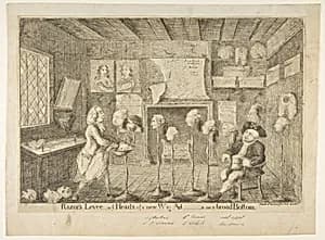 Razor's Levée, or Ye Heads of a New Wig Ad[ministration] on a Broad Bottom by James Sayers|Thomas Cornell