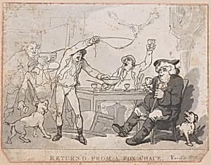 Returned from a Fox Chase by Thomas Rowlandson