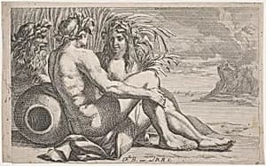 River gods reclining before a seascape by François Bourlier