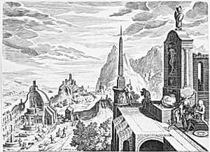 Rocky Landscape with Antique Buildings