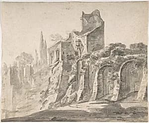 Ruins on the Palatine in Rome by Johann Anton Eismann
