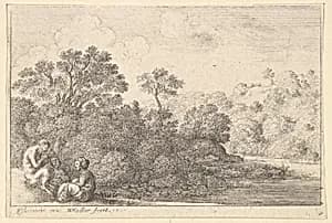 Satyr and two nymphs by Adam Elsheimer|Wenceslaus Hollar