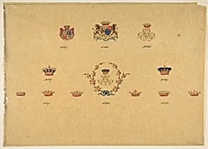 Sheet of Monogram Designs by Anonymous, French, 19th century
