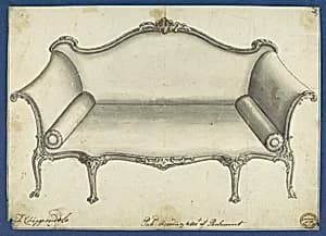 Sofa, in Chippendale Drawings, Vol. I by Thomas Chippendale